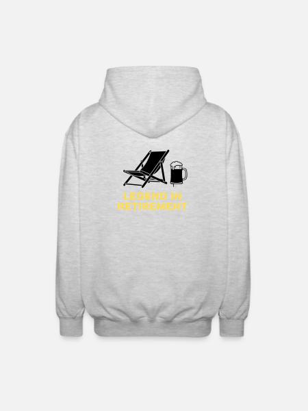 Retired Legend Rente Liegestuhl - Unisex Kapuzenjacke - Hellgrau meliert