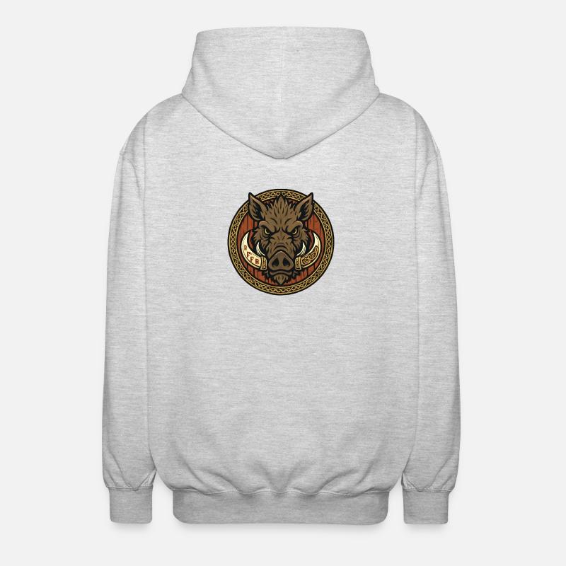Wikinger Eberemblem - Unisex Kapuzenjacke - Hellgrau meliert