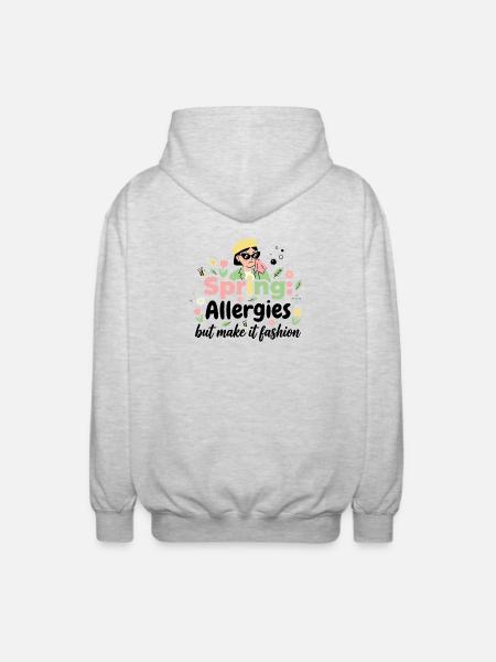 Spring? No thanks! Allergy Queen 2026 - Unisex Hooded Jacket - light heather grey