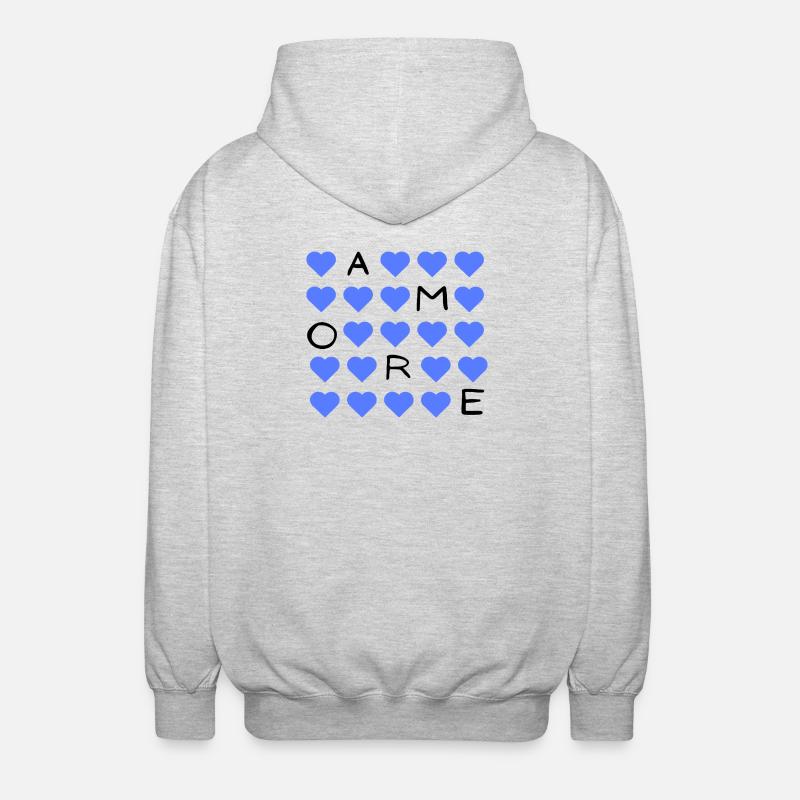 Blauherz Raster Muster - Unisex Kapuzenjacke - Hellgrau meliert