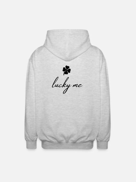 Geluksvogel | Lucky Clover Shirt | Minimalistisch - Uniseks zip hoodie - lichtgrijs gemêleerd