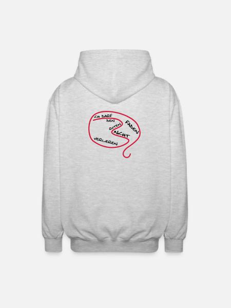 Der rote Faden... - Unisex Kapuzenjacke - Hellgrau meliert