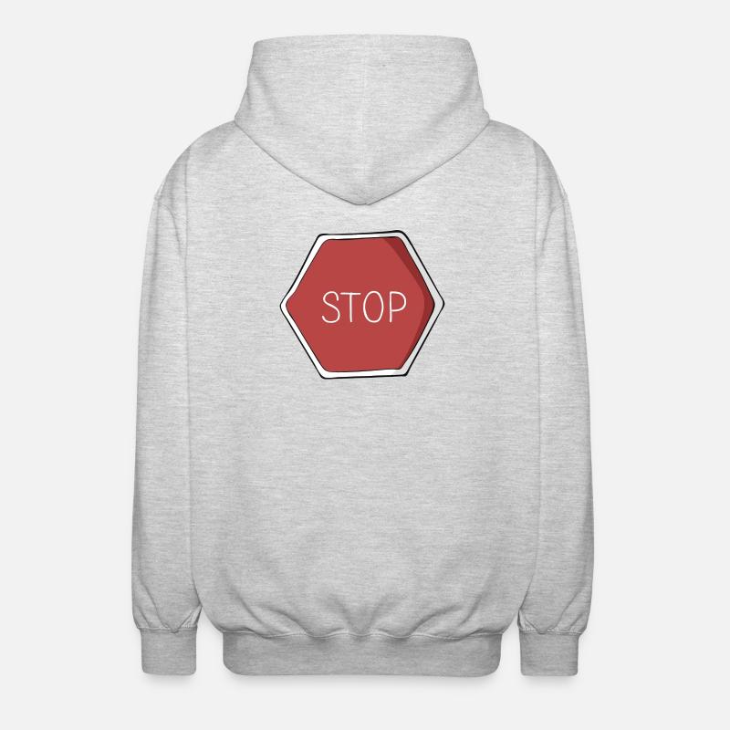 Stop - Veste à capuche unisexe - gris clair chiné
