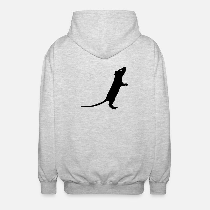 Ratte - Unisex Kapuzenjacke - Hellgrau meliert