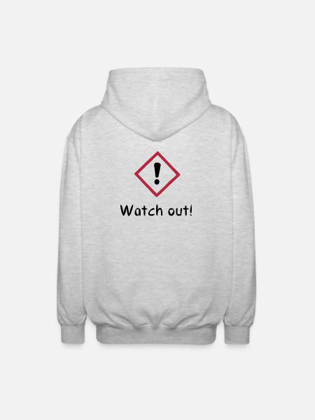 Attention! - Veste à capuche unisexe - gris clair chiné