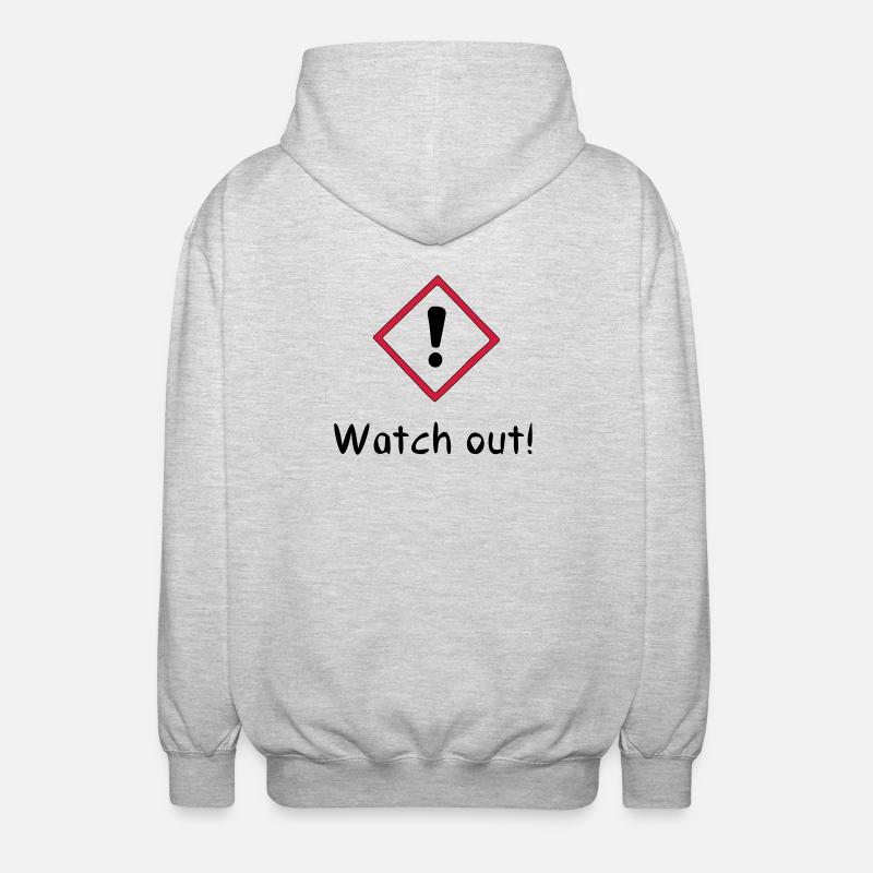 Watch out! - Unisex Hooded Jacket - light heather grey