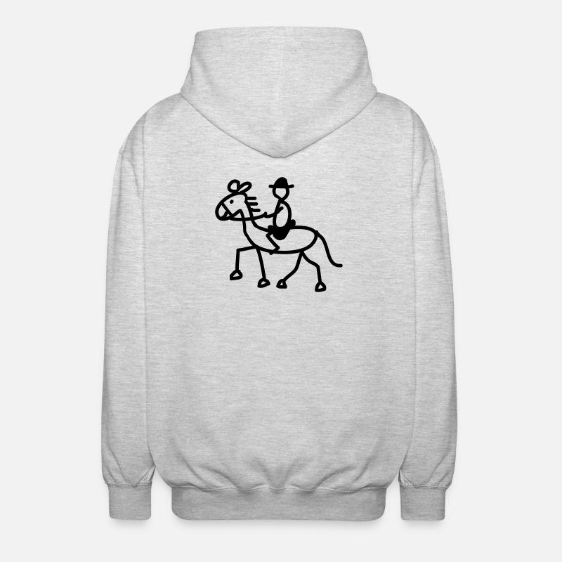 reiter reiten kind - Unisex Kapuzenjacke - Hellgrau meliert