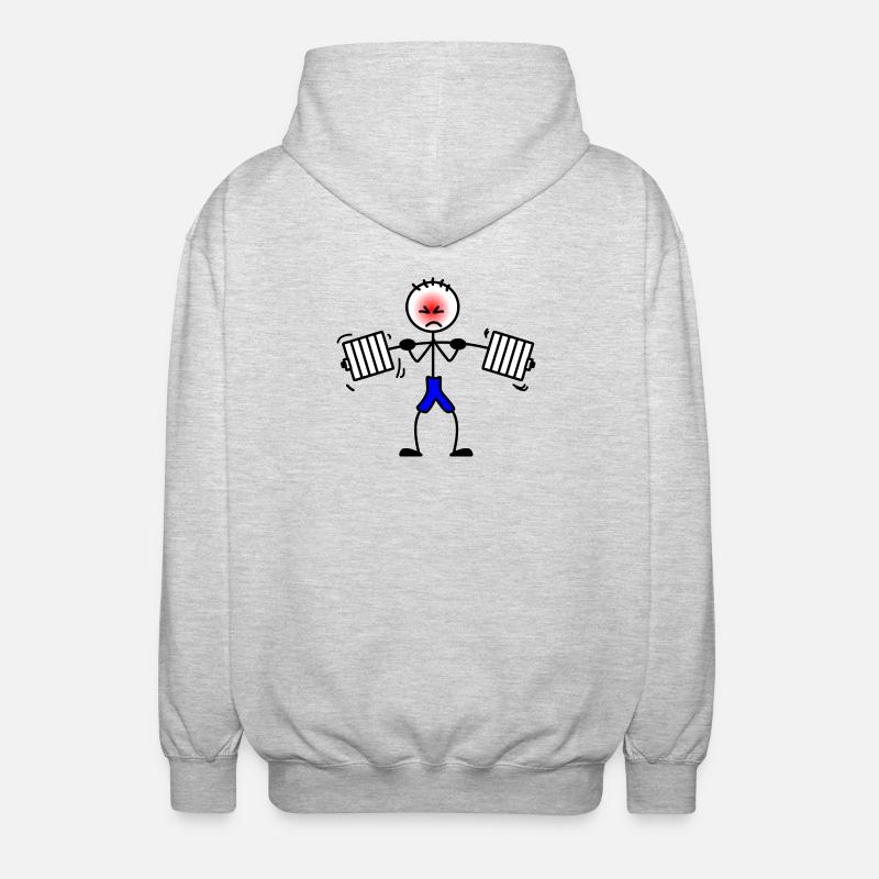 Haltérophile musculation musculation musculation 2 - Veste à capuche unisexe - gris clair chiné