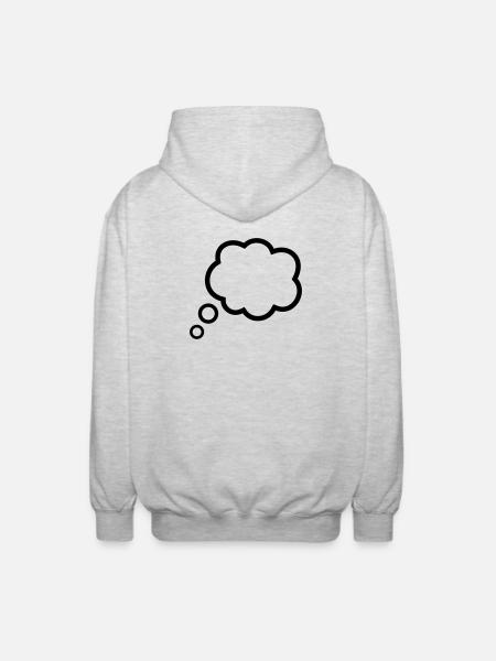 Thinking Bubble Comic Pensée Bulle Bulle Pensées - Veste à capuche unisexe - gris clair chiné