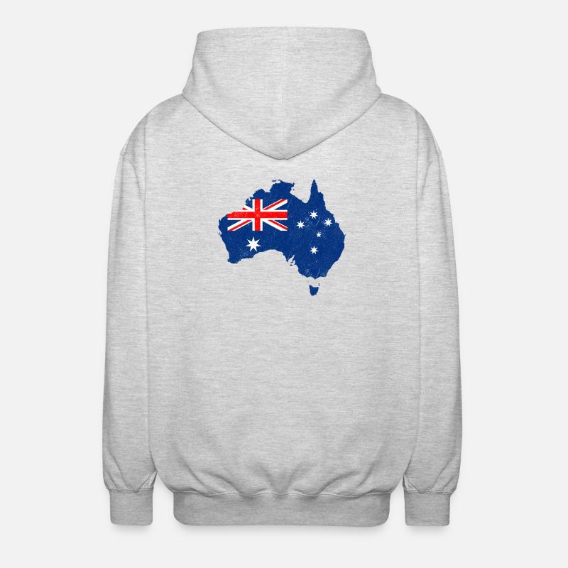 Carte du drapeau de l’Australie - Veste à capuche unisexe - gris clair chiné