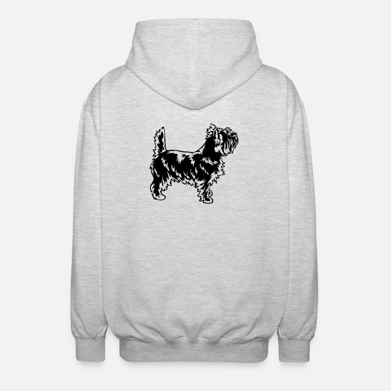 Cairn Terrier - Veste à capuche unisexe - gris clair chiné