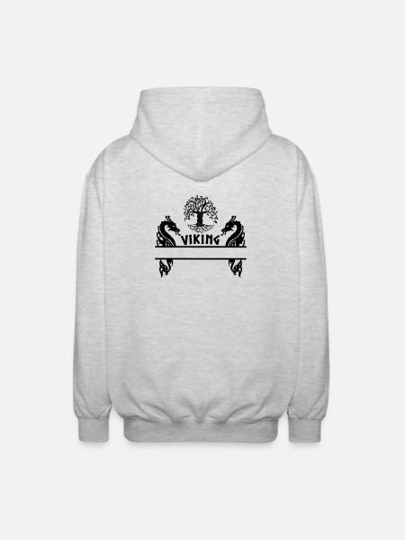 Viking nameplate Yggdrasil viking - Unisex Hooded Jacket - light heather grey