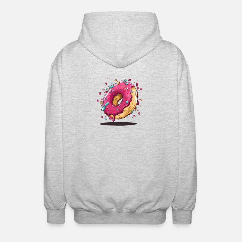 Donut Design - Unisex Kapuzenjacke - Hellgrau meliert