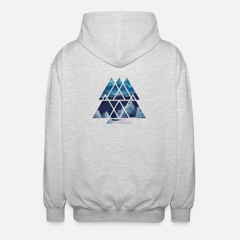 Azure Mountain Geometrie - Unisex Kapuzenjacke - Hellgrau meliert