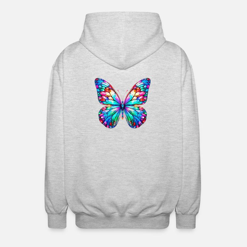 Papillon - Veste à capuche unisexe - gris clair chiné