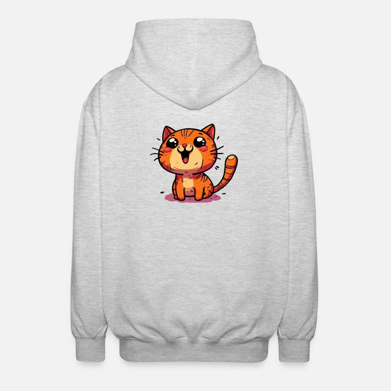 Chat - Veste à capuche unisexe - gris clair chiné