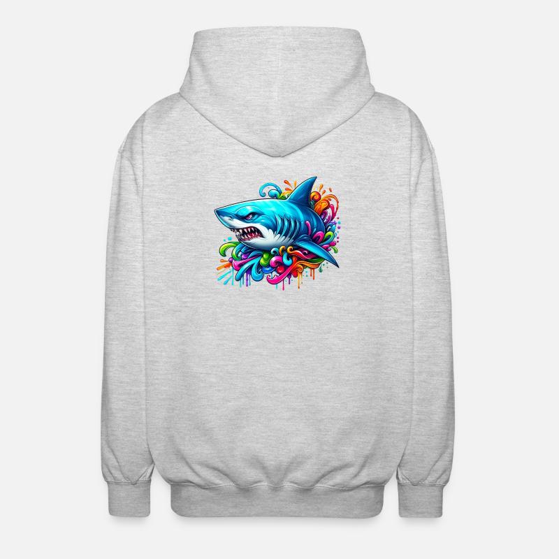 Requin - Veste à capuche unisexe - gris clair chiné