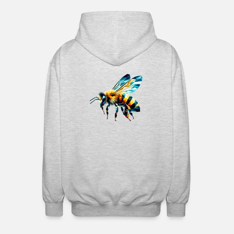 Abeille polygonale - Veste à capuche unisexe - gris clair chiné