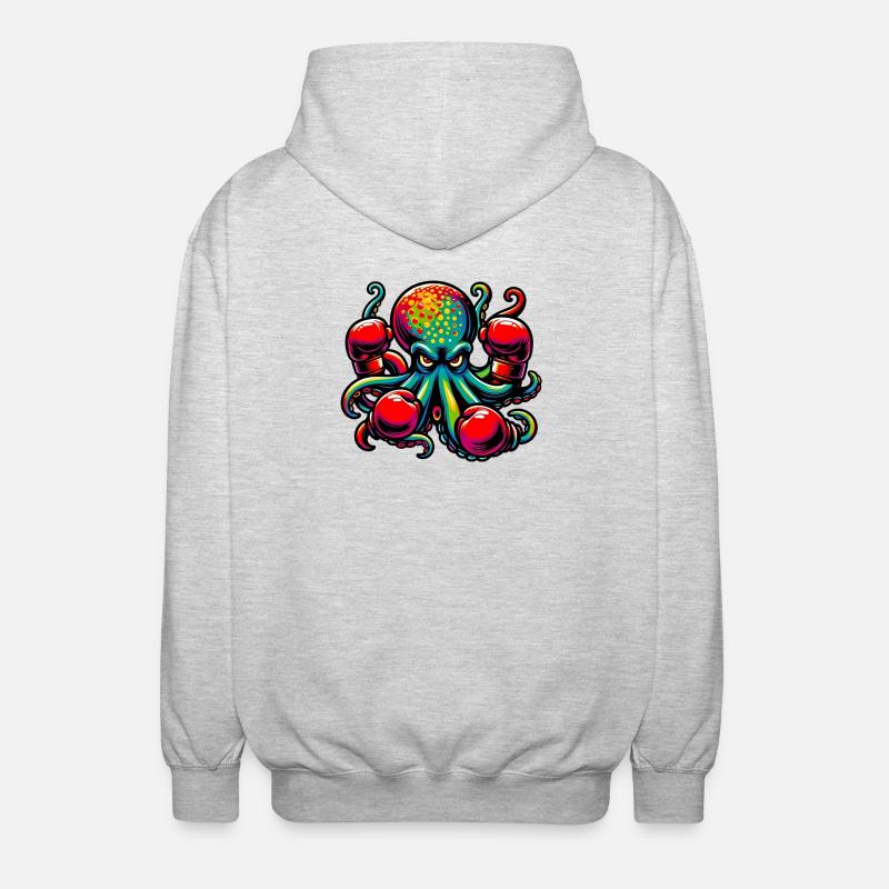 Krake - Unisex Kapuzenjacke - Hellgrau meliert