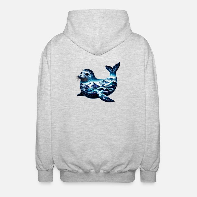 Phoque - Veste à capuche unisexe - gris clair chiné
