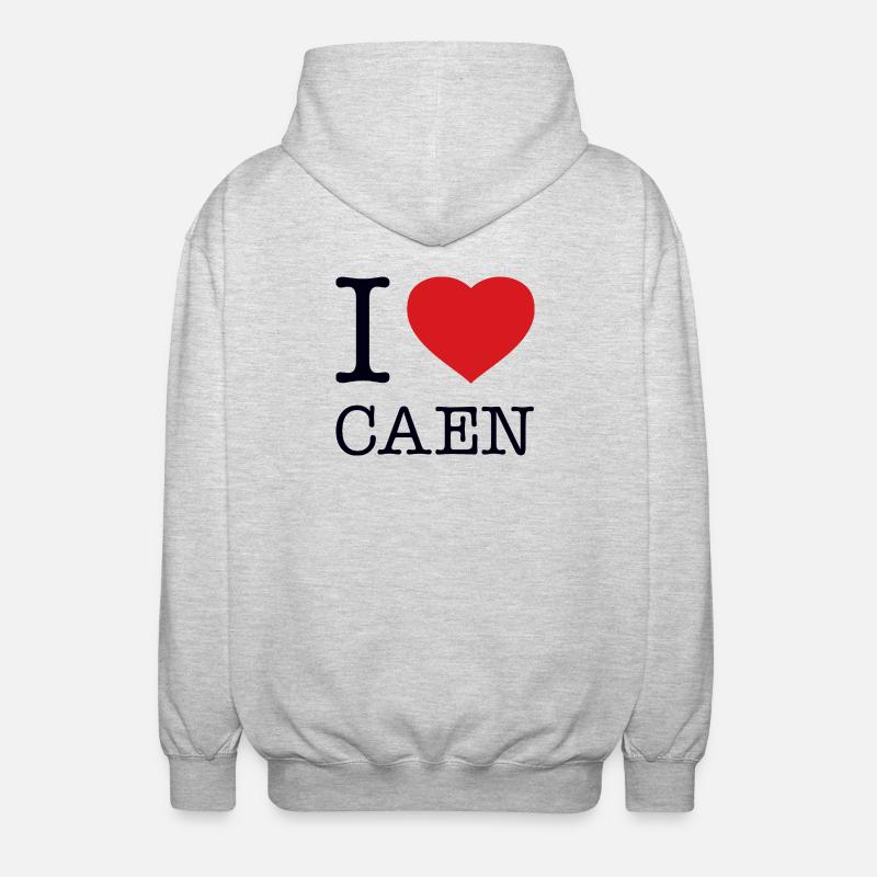 J’ADORE CAEN - Veste à capuche unisexe - gris clair chiné