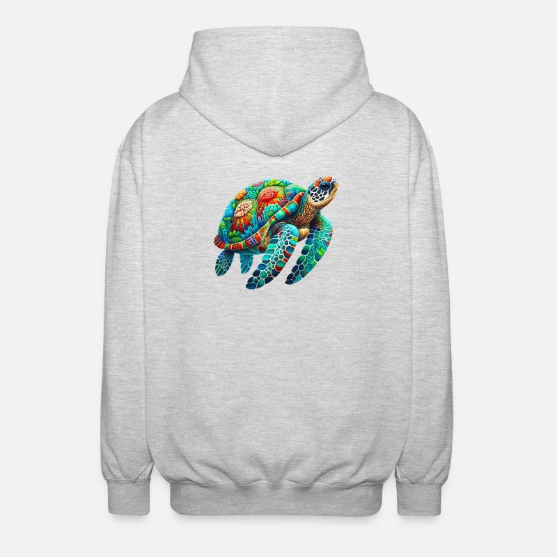 Schildkröte - Unisex Kapuzenjacke - Hellgrau meliert