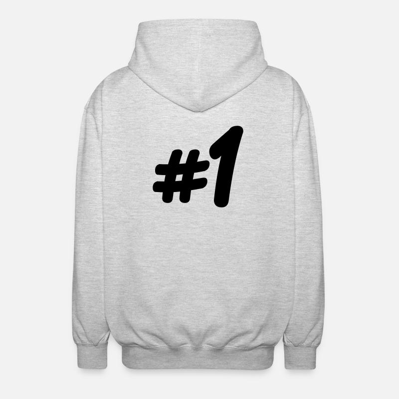 Nummer 1 # - Unisex Kapuzenjacke - Hellgrau meliert