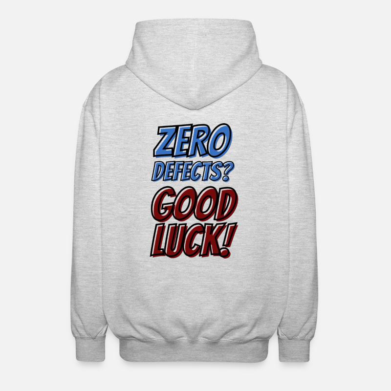 Zero Defects Good luck - Unisex Hooded Jacket - light heather grey