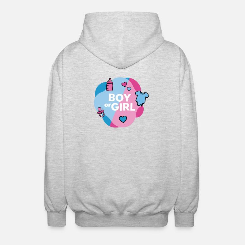 Geschlecht enthüllen Junge oder Mädchen - Unisex Kapuzenjacke - Hellgrau meliert