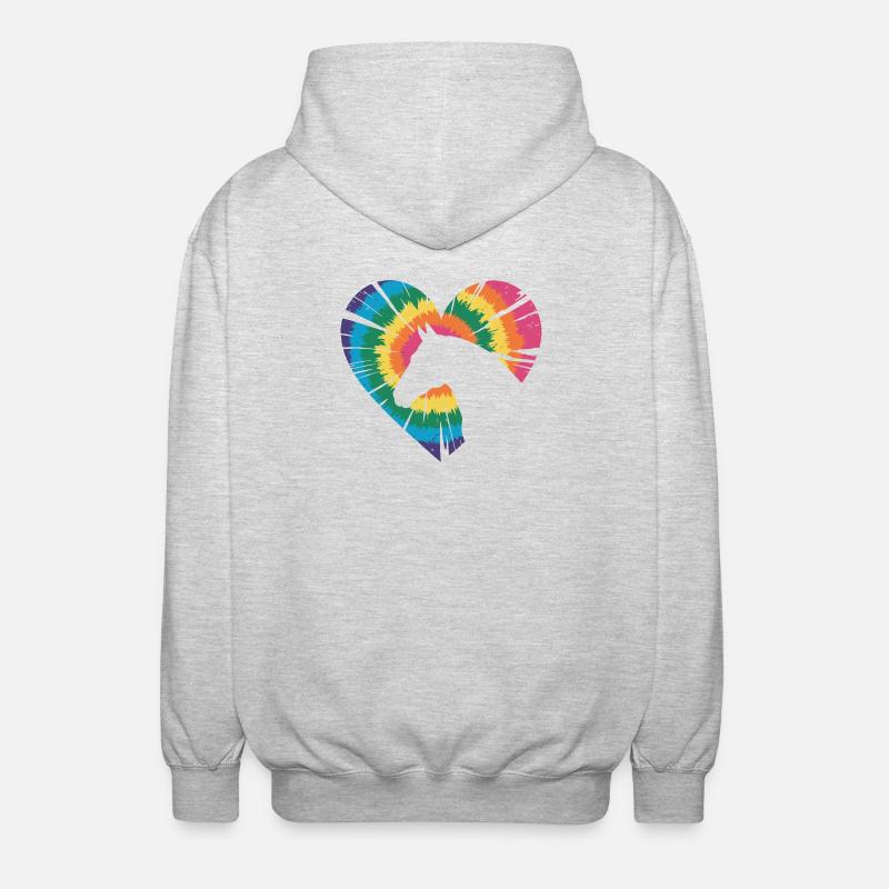 Cheval Tie Dye - Veste à capuche unisexe - gris clair chiné