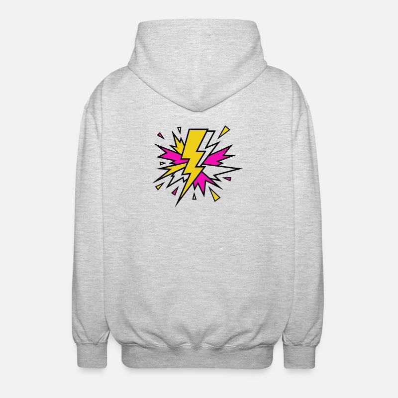 Explosion de néons à faisceau jaune - Veste à capuche unisexe - gris clair chiné