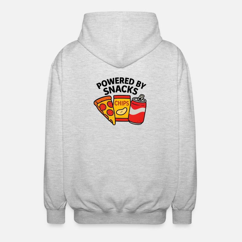 Propulsé par des collations – Food Lover - Veste à capuche unisexe - gris clair chiné