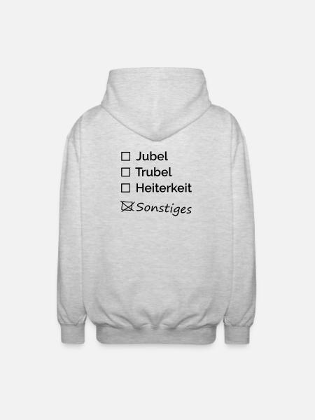 Jubel Trubel Heiterkeit - Unisex Kapuzenjacke - Hellgrau meliert