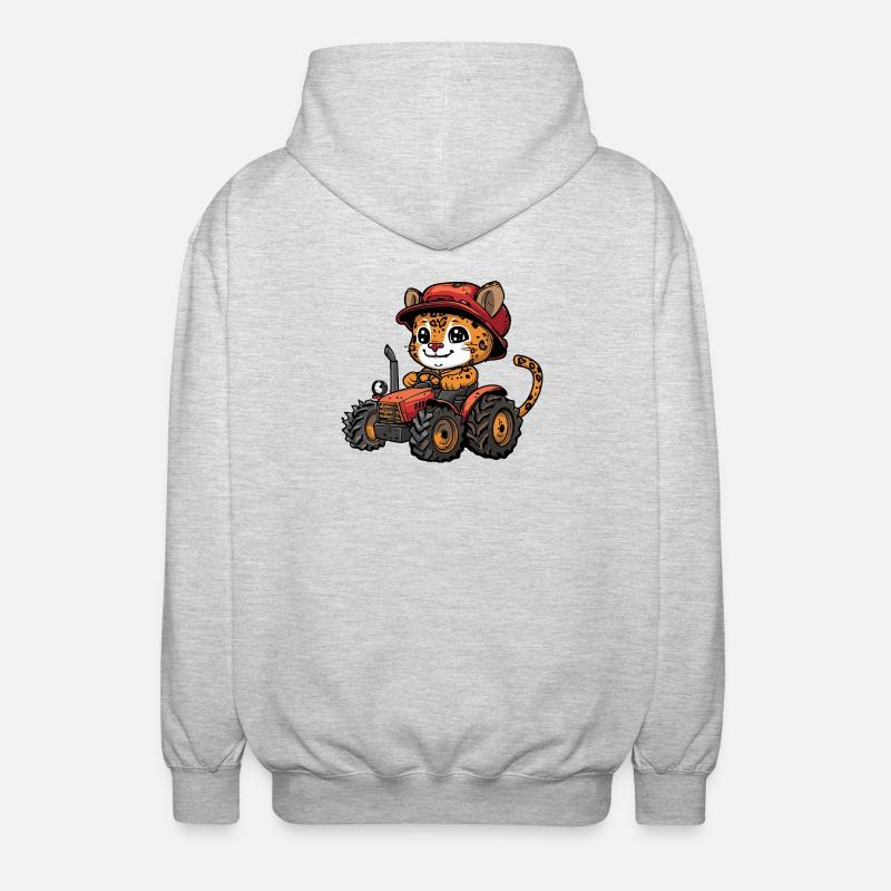 Leopard Traktor Farmer - Unisex Kapuzenjacke - Hellgrau meliert