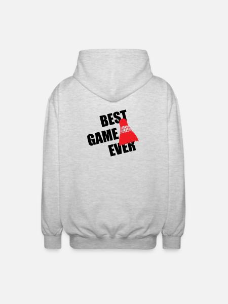 Badminton Best Game Ever - Unisex Hooded Jacket - light heather grey