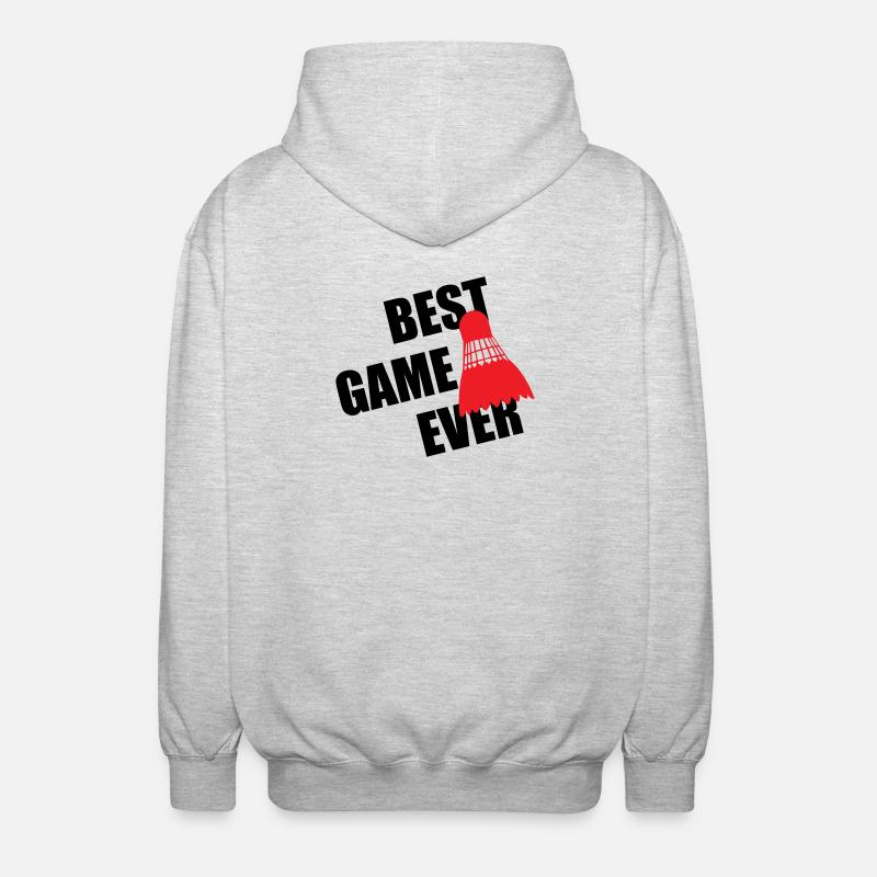 Badminton Best Game Ever - Veste à capuche unisexe - gris clair chiné