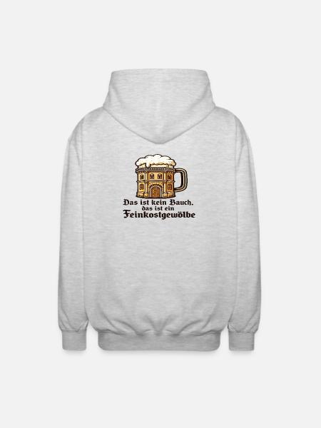 Bierkrug Bauwerk Humor - Unisex Kapuzenjacke - Hellgrau meliert