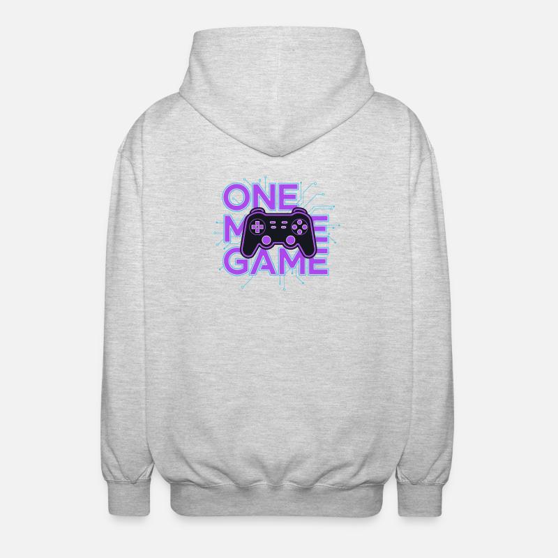 One Game Controller Neon Circuit - Unisex Hooded Jacket - light heather grey