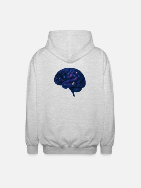 Cosmic Brain – Pensées dans l’Univers - Veste à capuche unisexe - gris clair chiné