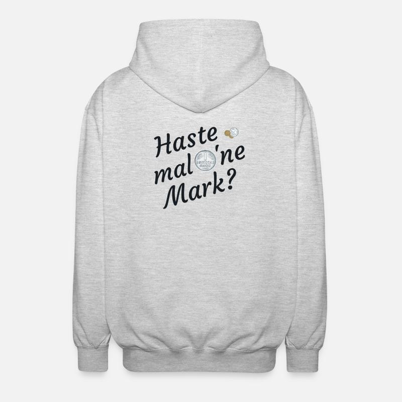 Haste Mal Eine Mark Nostalgie - Unisex Kapuzenjacke - Hellgrau meliert
