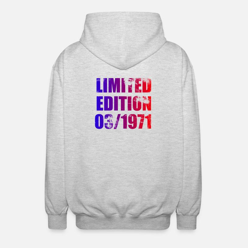 55e anniversaire édition limitée 03/1971 - Veste à capuche unisexe - gris clair chiné