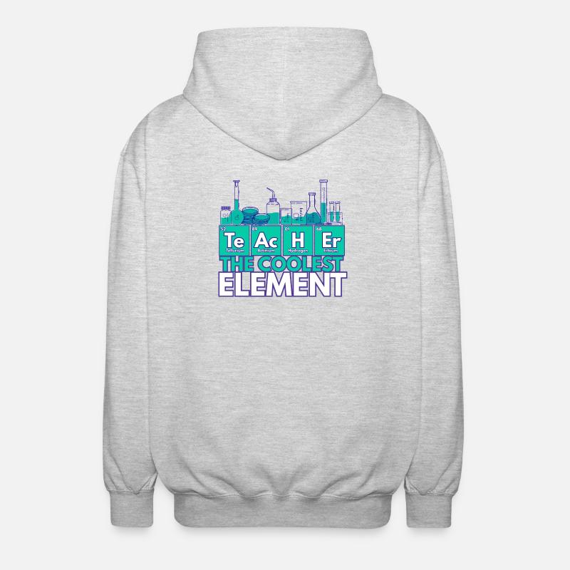 Lehrer – Das coolste Element | Chemiethema - Unisex Kapuzenjacke - Hellgrau meliert