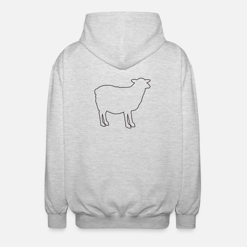 Conception des contours de silhouette mouton - Veste à capuche unisexe - gris clair chiné