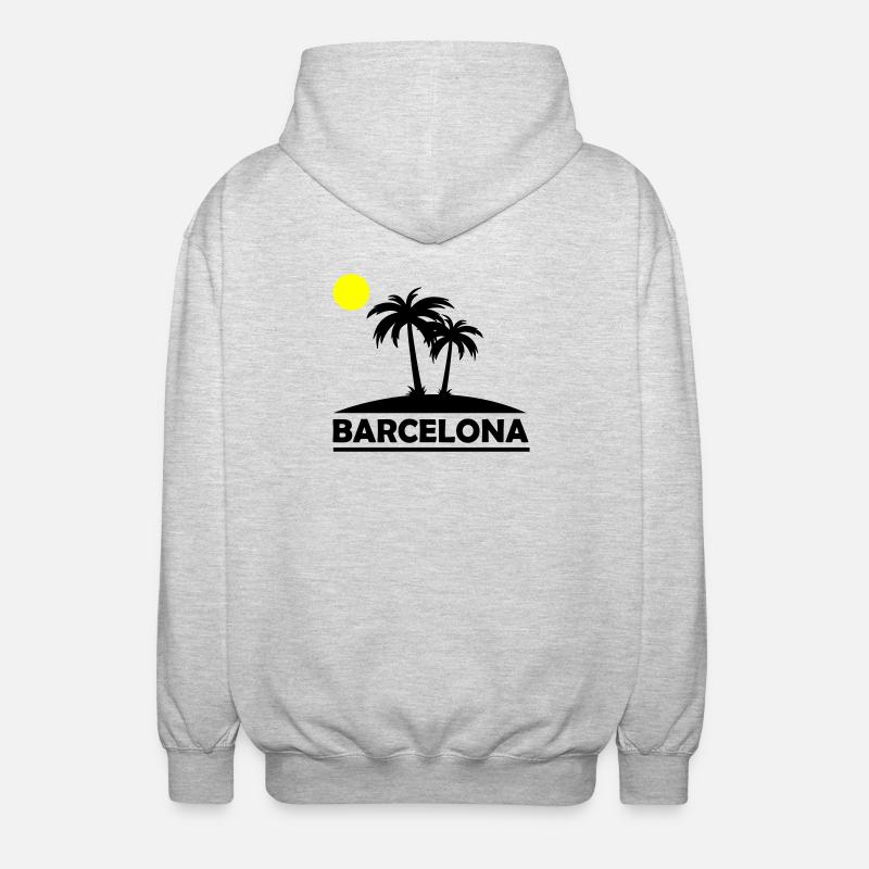 Plage de Barcelone - Veste à capuche unisexe - gris clair chiné