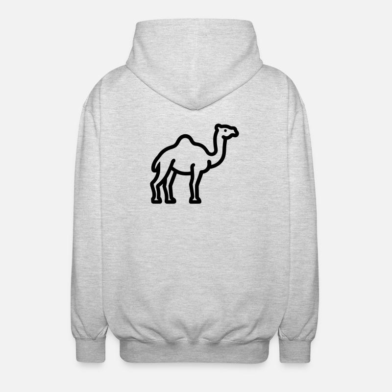 Kamel - Unisex Kapuzenjacke - Hellgrau meliert