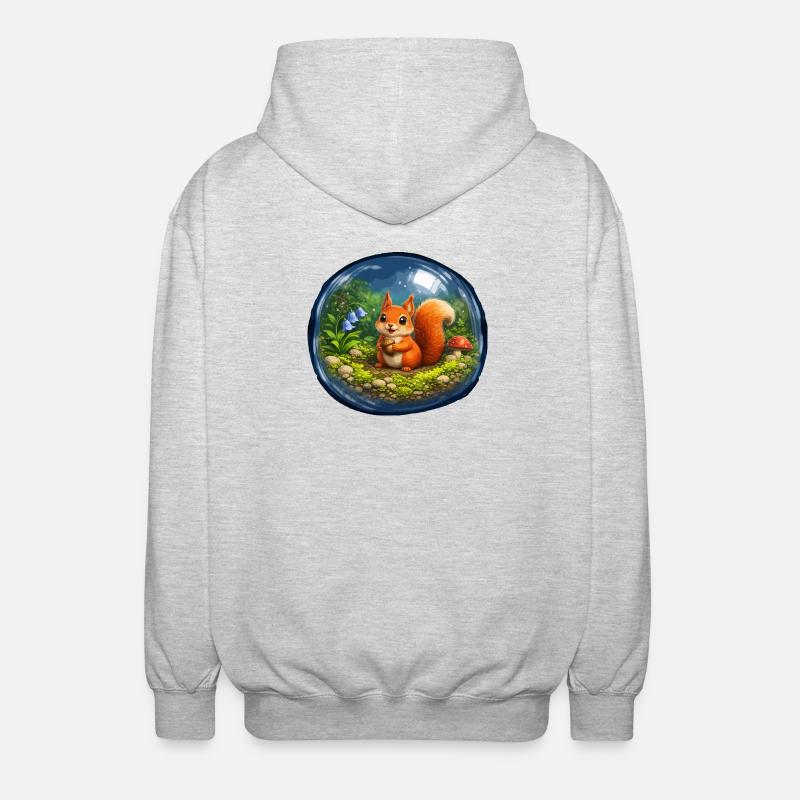 Märchenhörnchen in Glaskugel - Unisex Kapuzenjacke - Hellgrau meliert