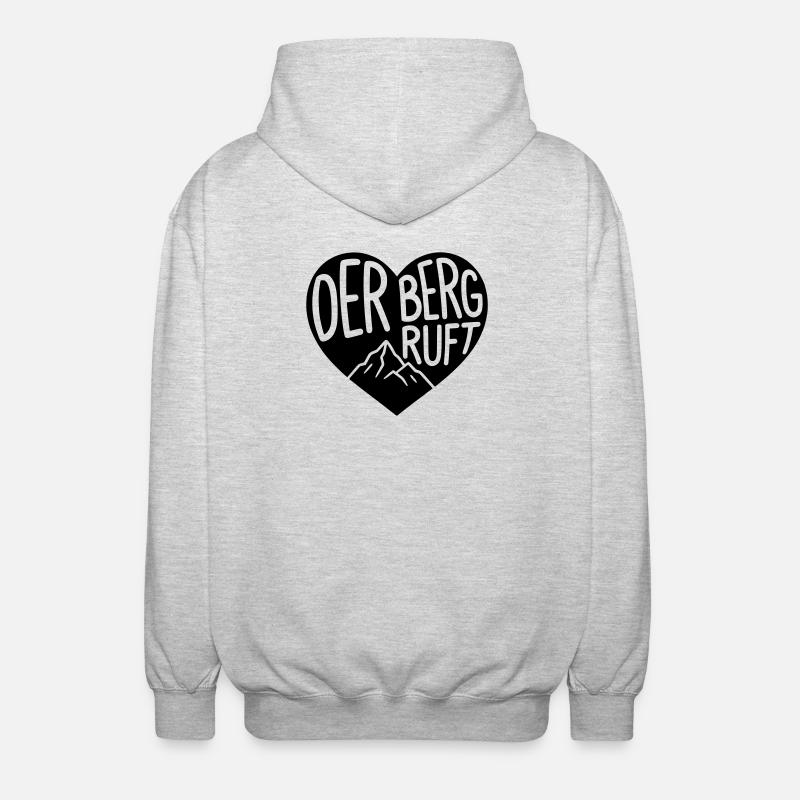 Der Berg ruft Herz  - Unisex Kapuzenjacke - Hellgrau meliert