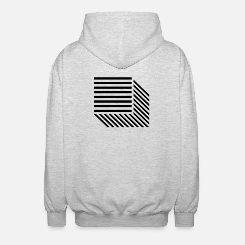 Quadratlinien-Design - Unisex Kapuzenjacke - Hellgrau meliert