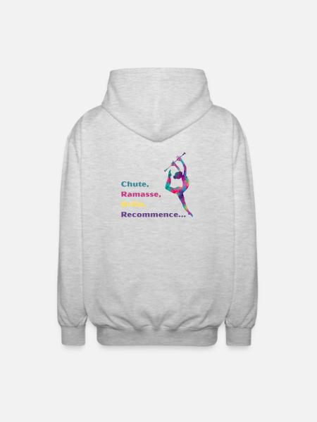 Chute-_Ramasse-_Recommence-- - Veste à capuche unisexe - gris clair chiné
