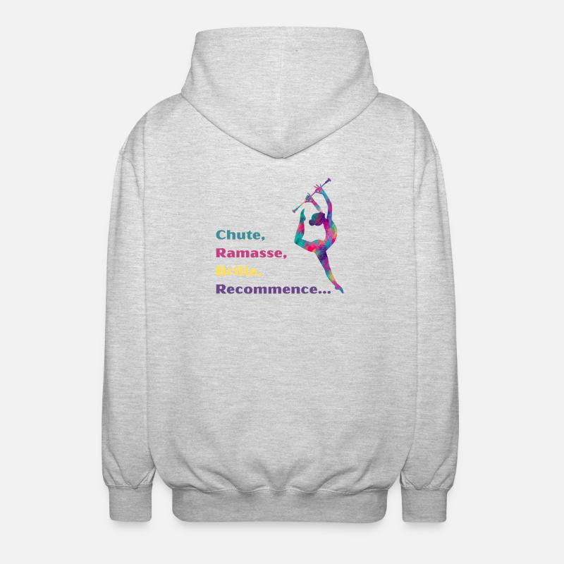 Chute-_Ramasse-_Recommence-- - Veste à capuche unisexe - gris clair chiné